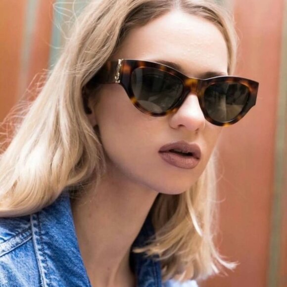 Saint Laurent SLM94 003 Cat Eye Sunglasses - Havana/Green